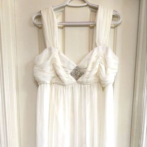 London Style Nights, Size 14 off white floor length gown
